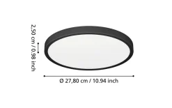 LED-Deckenleuchte Fueva 6, schwarz