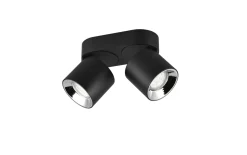 LED-Deckenleuchte Guayana, 2-flammig, schwarz, 18 cm