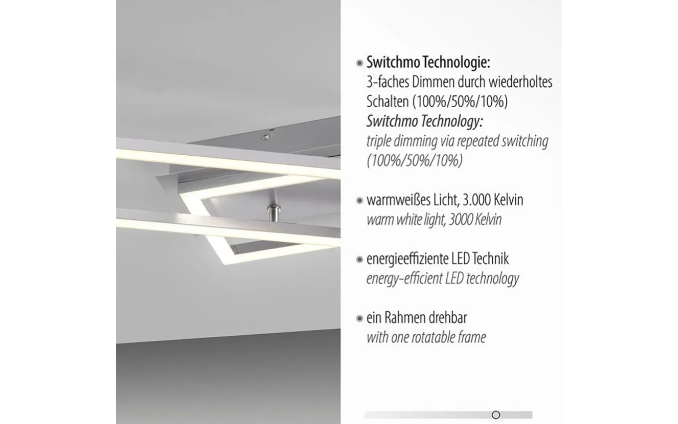 LED-Deckenleuchte Iven in stahlfarbig, 101 cm