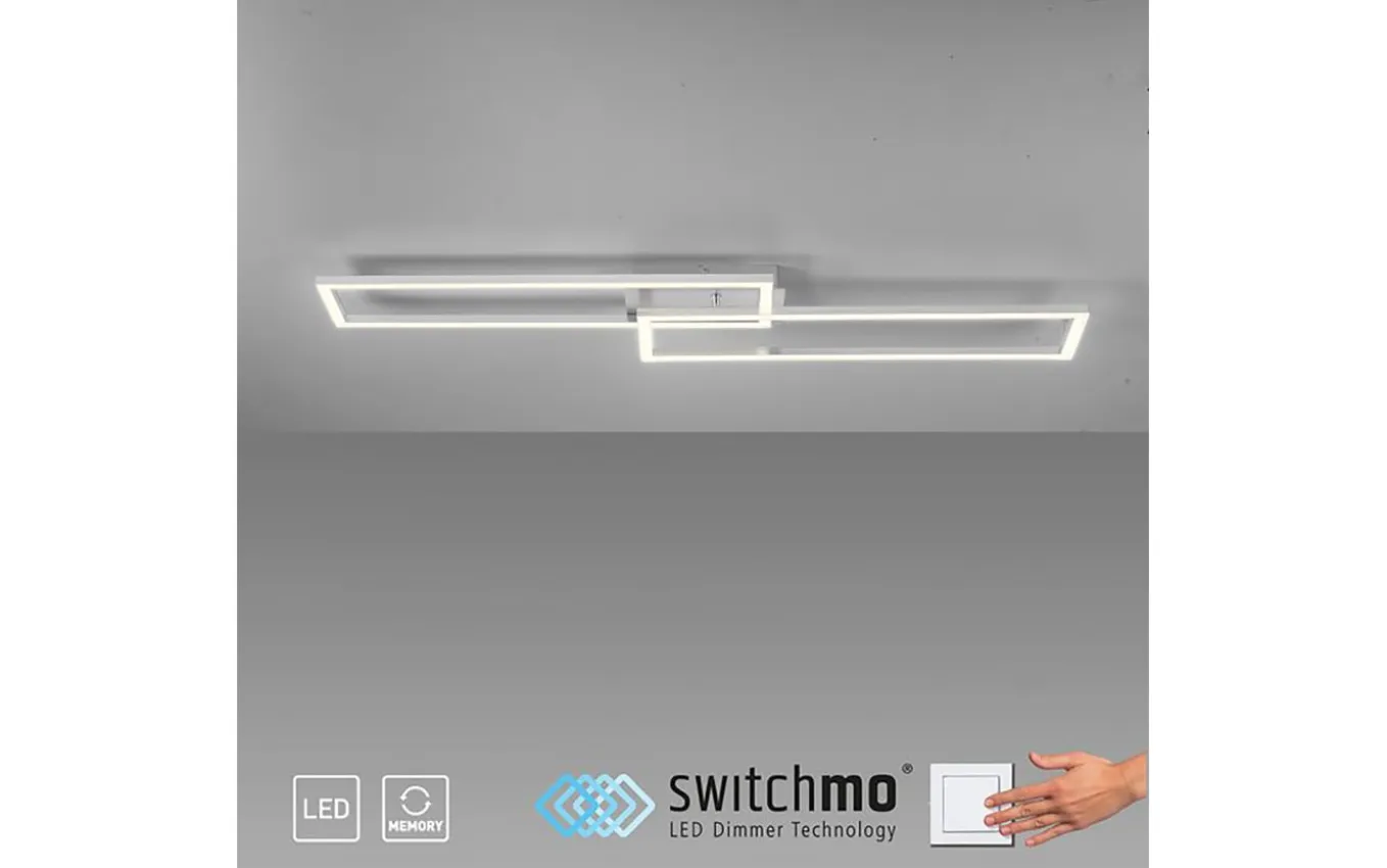 LED-Deckenleuchte Iven in stahlfarbig, 101 cm