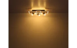 LED-Deckenleuchte Kassu in holzfarbig/schwarz, 72 x 27 cm
