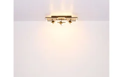 LED-Deckenleuchte Kassu in holzfarbig/schwarz, 72 x 27 cm