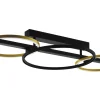 LED-Deckenleuchte LANACERA, schwarz/gold, inkl. Dimmfunktion