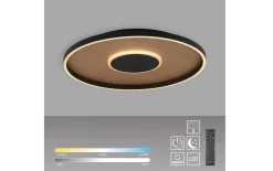 LED-Deckenleuchte Mondo Famera, holz/schwarz, inkl. CCT und Fernbedienung