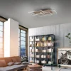 LED-Deckenleuchte Palma CCT mit Holzdekor, 82 x 50 cm