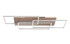 LED-Deckenleuchte Palma CCT mit Holzdekor, 82 x 50 cm