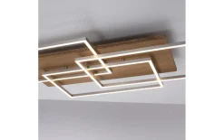 LED-Deckenleuchte Palma CCT mit Holzdekor, 82 x 50 cm