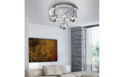 LED-Deckenleuchte Sileda, aluminiumfarbig, 3-flammig, 27 cm