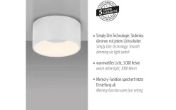LED-Deckenleuchte Tanika, weiß, inkl. Memoryfunktion