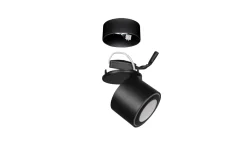 LED-Ein-/Aufbauspot Taurus, schwarz matt, 8 cm