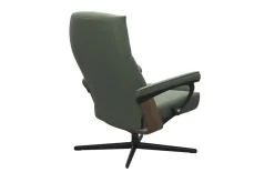 Leder Ruhesessel David (M), Batick Thyme green, Gestell Cross smoked Oak Nachbildung