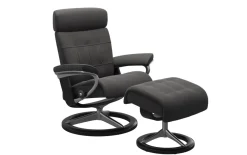 Leder Ruhesessel Erik, Paloma rock, Gestell Signature aluminium, schwarz