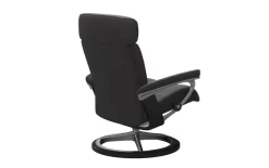 Leder Ruhesessel Erik, Paloma rock, Gestell Signature aluminium, schwarz