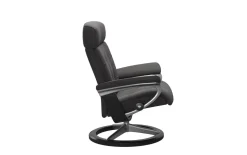 Leder Ruhesessel Erik, Paloma rock, Gestell Signature aluminium, schwarz