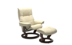 Leder Ruhesessel Mayfair (L), Paloma vanilla, Classic braun Gestell