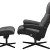Leder Ruhesessel Stressless View, dunkelgrau/schwarz