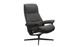 Leder Ruhesessel Stressless View, dunkelgrau/schwarz