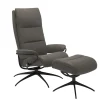 Leder Ruhesessel Tokyo High Back (M), Paloma metal grey, Star in schwarz Gestell
