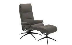 Leder Ruhesessel Tokyo High Back (M), Paloma metal grey, Star in schwarz Gestell