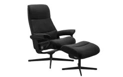 Leder Ruhesessel View (M), Paloma schwarz, Gestell Cross schwarz
