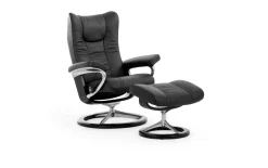 Leder Ruhesessel Wing (M), Paloma black, Signature black Gestell