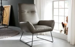 Leder Sessel Barna, grau