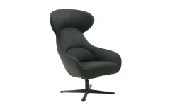 Leder Sessel Match it, graniet, inkl. Drehfunktion