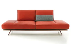 Leder Sofa Phoenix 2,5-sitzig, rot, inkl. Funktionen