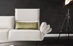 Leder Sofa 2-Sitzer, weiß, inkl. Funktionen