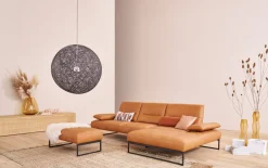Leder Wohnlandschaft 9360, bright, Metallkufen anthrazit pulverbeschichtet