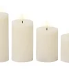 LED Kerze, beige/warmweiß, 4-teilig