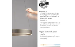 LED-Pendelleuchte Anillo, stahl, inkl. CCT und Memoryfunktion