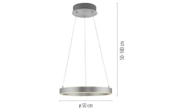 LED-Pendelleuchte Anillo, stahl, inkl. CCT und Memoryfunktion