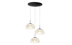 LED-Pendelleuchte Brena, cognac, 3-flammig, 35 cm, inkl. CCT Steuerung