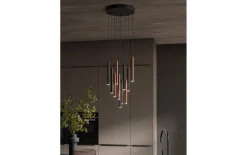 LED-Pendelleuchte Calina, coffee/schwarz, 150 cm, inkl. Funkfernbedienung