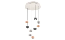 LED-Pendelleuchte Cannon, mehrfarbig, 9-flammig, inkl. stufenloser Höhenverstellung