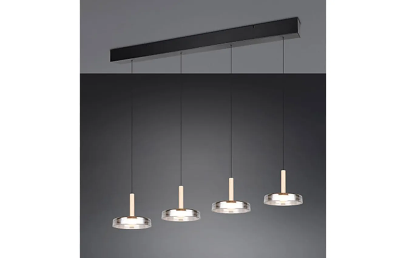 LED-Pendelleuchte Celeste, schwarz/chrom, inkl. Switch Dimmer