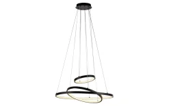 LED-Pendelleuchte Cerchi, schwarz, inkl. Höhenverstellung