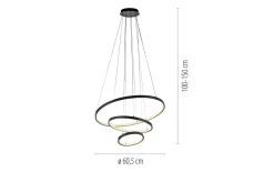 LED-Pendelleuchte Cerchi, schwarz, inkl. Höhenverstellung