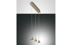 LED-Pendelleuchte Delta, matt gold, 3-flammig, 65 cm