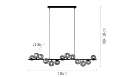 LED-Pendelleuchte Dubai, schwarz/grau