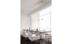 LED-Pendelleuchte Dunk, aluminium gebürstet, 136 cm