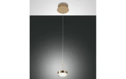 LED-Pendelleuchte Dunk, messing satiniert, 1-flammig, 14 cm