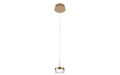 LED-Pendelleuchte Dunk, messing satiniert, 1-flammig, 14 cm