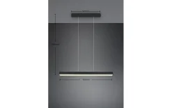 LED-Pendelleuchte DUOline in schwarz matt, 90 cm