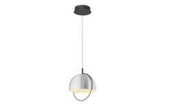 LED-Pendelleuchte Hoop, alufarbig, inkl. Fernbedienung