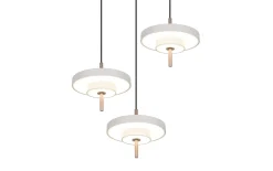 LED-Pendelleuchte Keaton, grau/coffee, 5-flammig, inkl. Switchdimmer