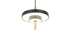 LED-Pendelleuchte Keaton, schwarz/gold, 1-flammig, inkl. Switchdimmer