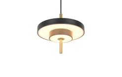 LED-Pendelleuchte Keaton, schwarz/gold, 1-flammig, inkl. Switchdimmer