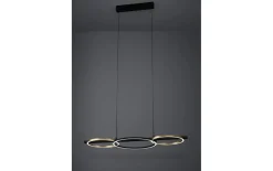 LED-Pendelleuchte LANACERA, schwarz/gold, inkl. Dimmfunktion
